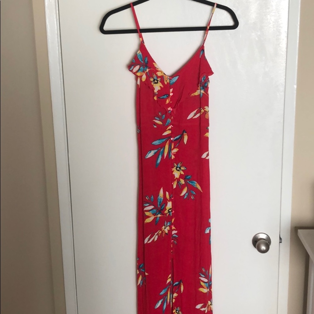 Express Red Floral Maxi Dress